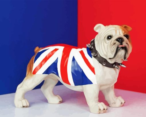 Union Jack Flag British Bulldog Paint By Numbers