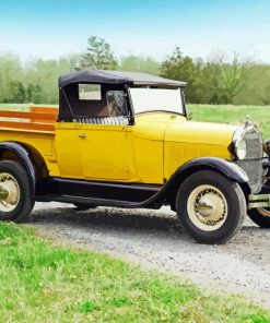 Yellow Classic Truck Paint By Numbers