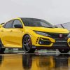 Yellow Honda Civic Type R Paint By Numbers