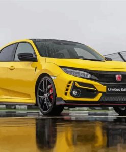 Yellow Honda Civic Type R Paint By Numbers