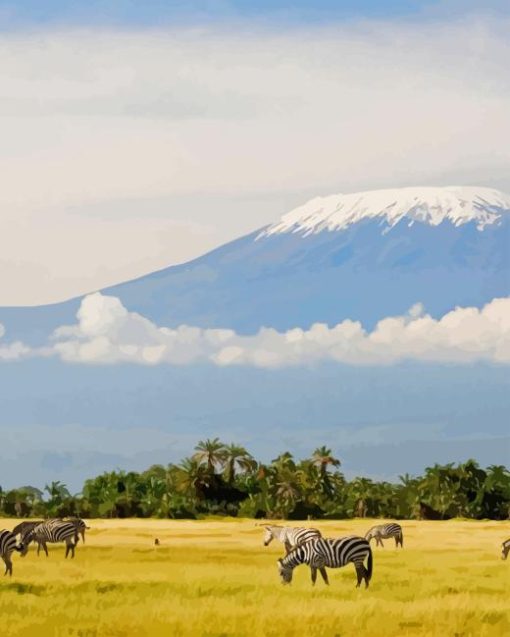 Zebras Mount Kilimanjaro Paint By Numbers