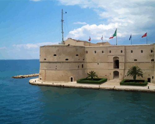 Aragonese Castle Taranto Italy Paint By Numbers