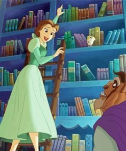 Beauty And The Beast In Library Paint By Numbers