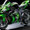 Green Motorcycle Paint By Numbers