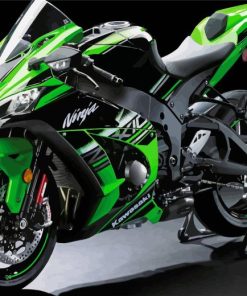 Green Motorcycle Paint By Numbers