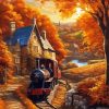 Steam Classic Train Fall Paint By Numbers