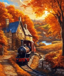 Steam Classic Train Fall Paint By Numbers