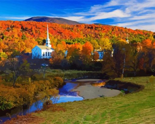 Stowe Fall Vermont Paint By Numbers