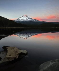 Trillium Lake Mount Hood Paint By Numbers