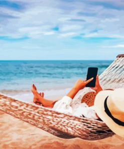 Woman Relaxing In Beach Paint By Numbers