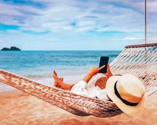 Woman Relaxing In Beach Paint By Numbers