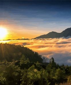 Mount Batur At Sunrise Paint By Numbers