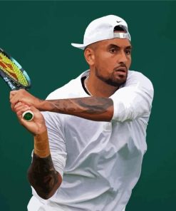 Nick Kyrgios Playing Tennis Paint By Numbers