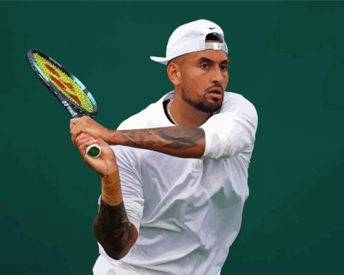 Nick Kyrgios Playing Tennis Paint By Numbers