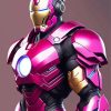 Pink Iron Man Paint By Numbers