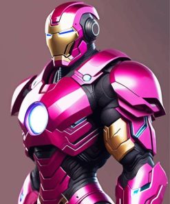 Pink Iron Man Paint By Numbers