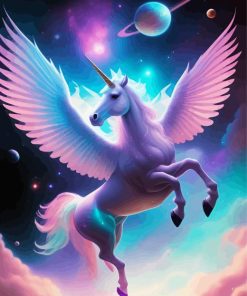 Space Flying Unicorn Paint By Numbers