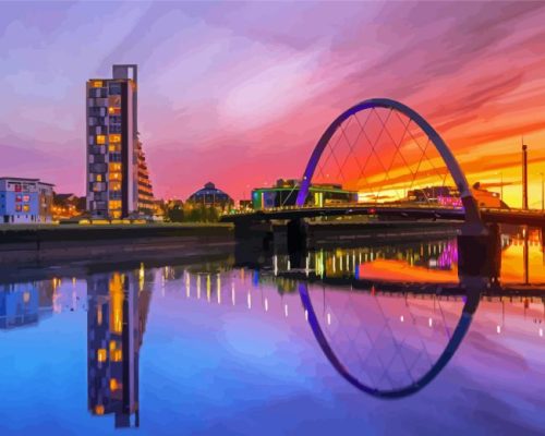 The Clyde Arc Glasgow City Paint By Numbers