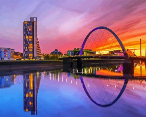 The Clyde Arc Glasgow City Paint By Numbers