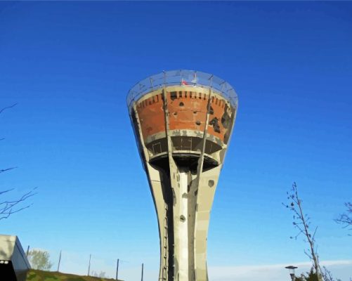 Water Tower Of Vukovar Paint By Numbers