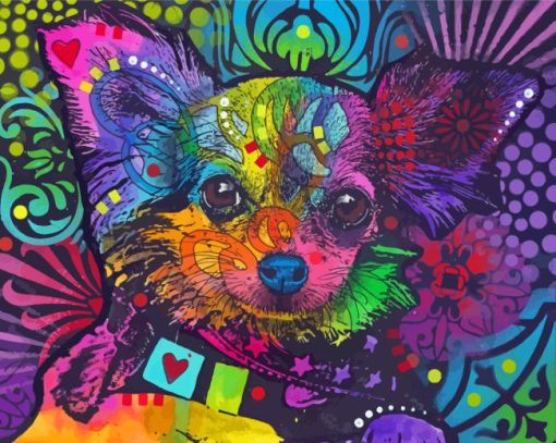 Colorful Papillon Dog Paint By Numbers