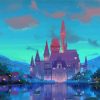 Pink Magical Castle Paint By Numbers