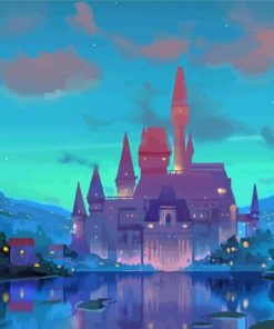 Pink Magical Castle Paint By Numbers