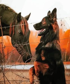 Shepherd Dog And Horse Paint By Numbers