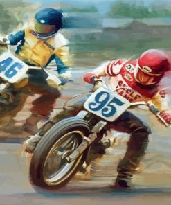 Speedway Motorcycle Art Paint By Numbers