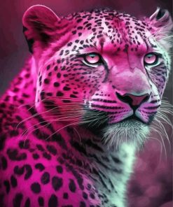 Pink Jaguar Animal Paint By Numbers